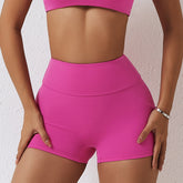 Gerüschte Yoga-Shorts mit hoher Taille